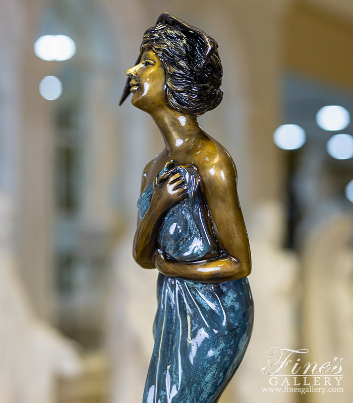 Bronze Statues  - Bathing Miradi Female Statue - BS-217